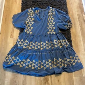 Greek Archaic Kori Dress in Blue